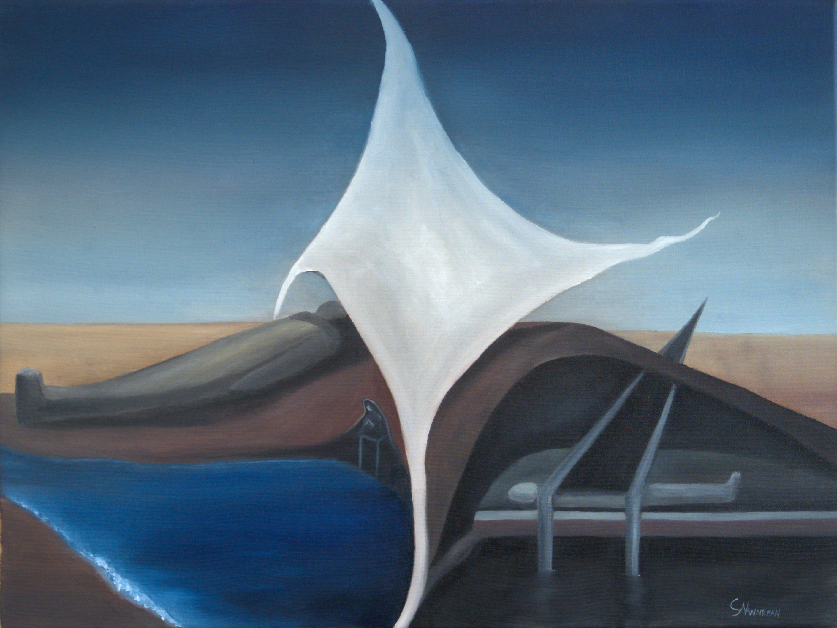 death of man — oil on canvas